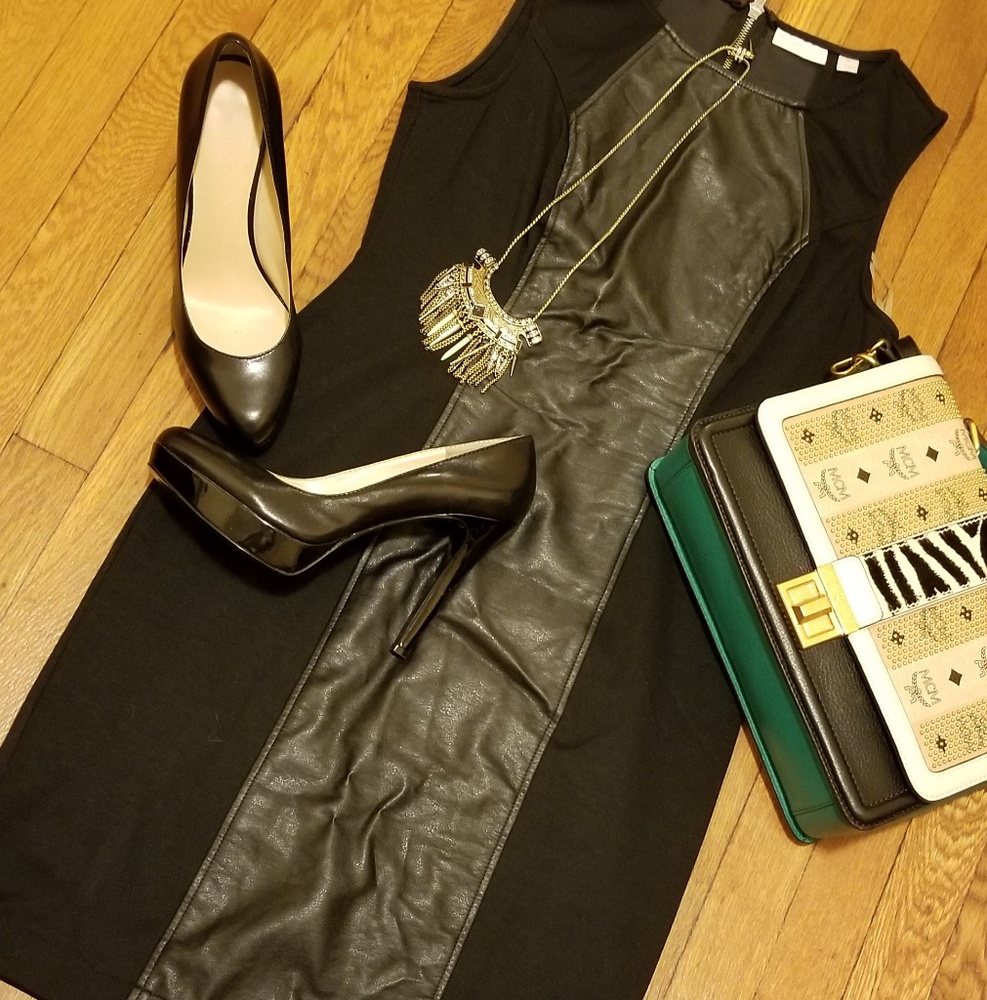 Pleather and Ponte dress